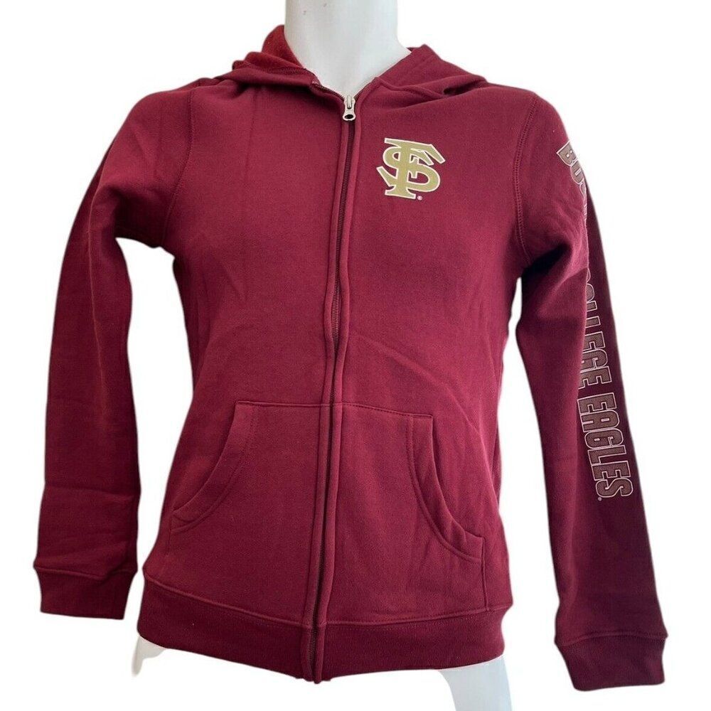 Boston College Eagles Hoodie Youth XL 16 Maroon Full Zip Fleece Sweatshirt NWT